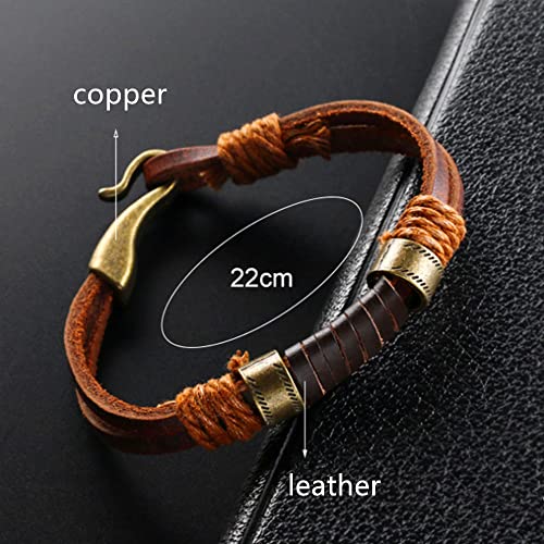 Pulsera de cuero genuino ajustable para hombre miniatura 4