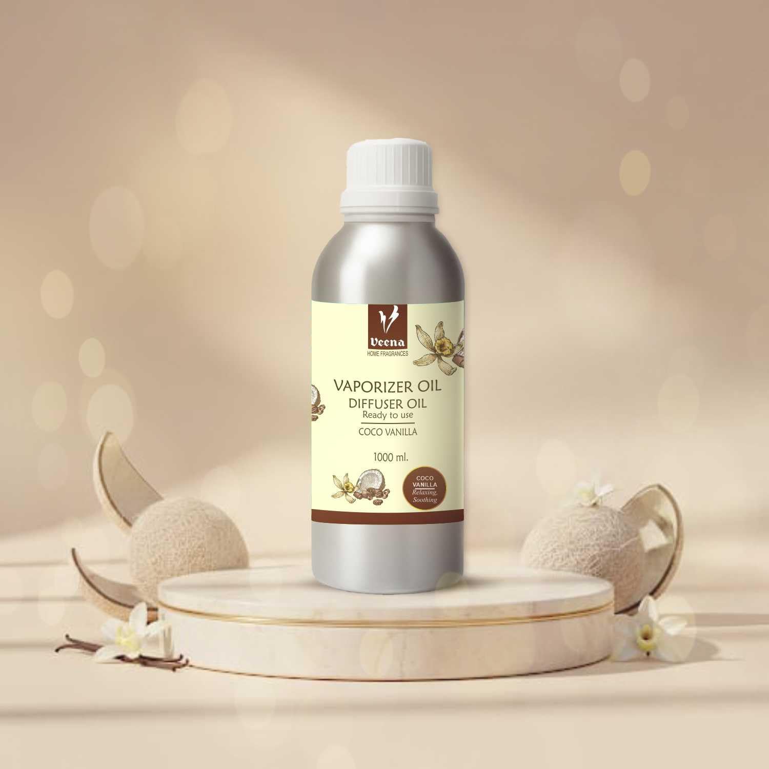 Veena Aroma Oil Diffuser, Vaporizer, Essential, Fragrance Oil Long Lasting Home Fragrance (Coco Vanilla 1000 ml)