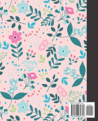 Composition Notebook: 7.5 x 9.25, College Ruled, 110 Pages, Pretty Cover Notebook for Girls Teens Women image 4