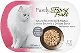 Purely Fancy Feast, Natural Steamed Wild Alaskan Salmon In A Delicate Broth, 2-Ounce Pouch, Pack Of