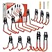 Garage Hooks, 12 Pack Heavy Duty Garage Storage Hooks Steel Tool Hangers for Garage Wall Mount Utility Hooks and Hangers with Anti-Slip Coating for Garden Tools Organizer, Ladders, Bikes, Bulky Items