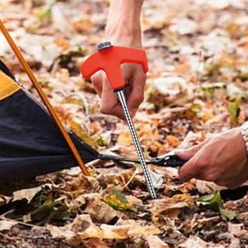 Piquetas de camping hexagonales con rosca para fijar lonas de jardín 4