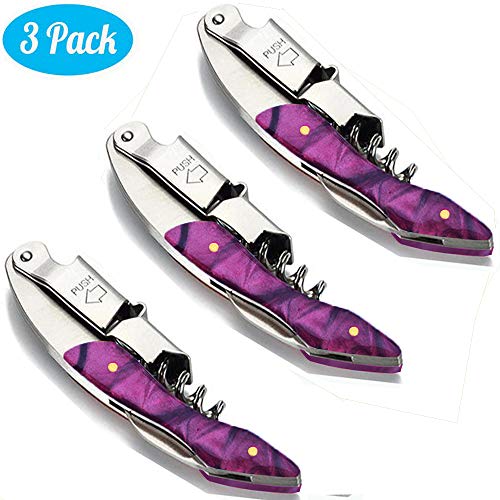 Professional Wine Opener Set of 3 Packs for Bartenders Waiters and Sommeliers in