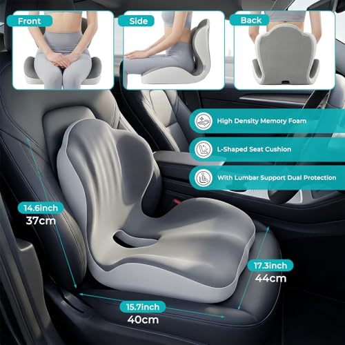L-Shaped Ergonomic Seat Cushion with Lumbar