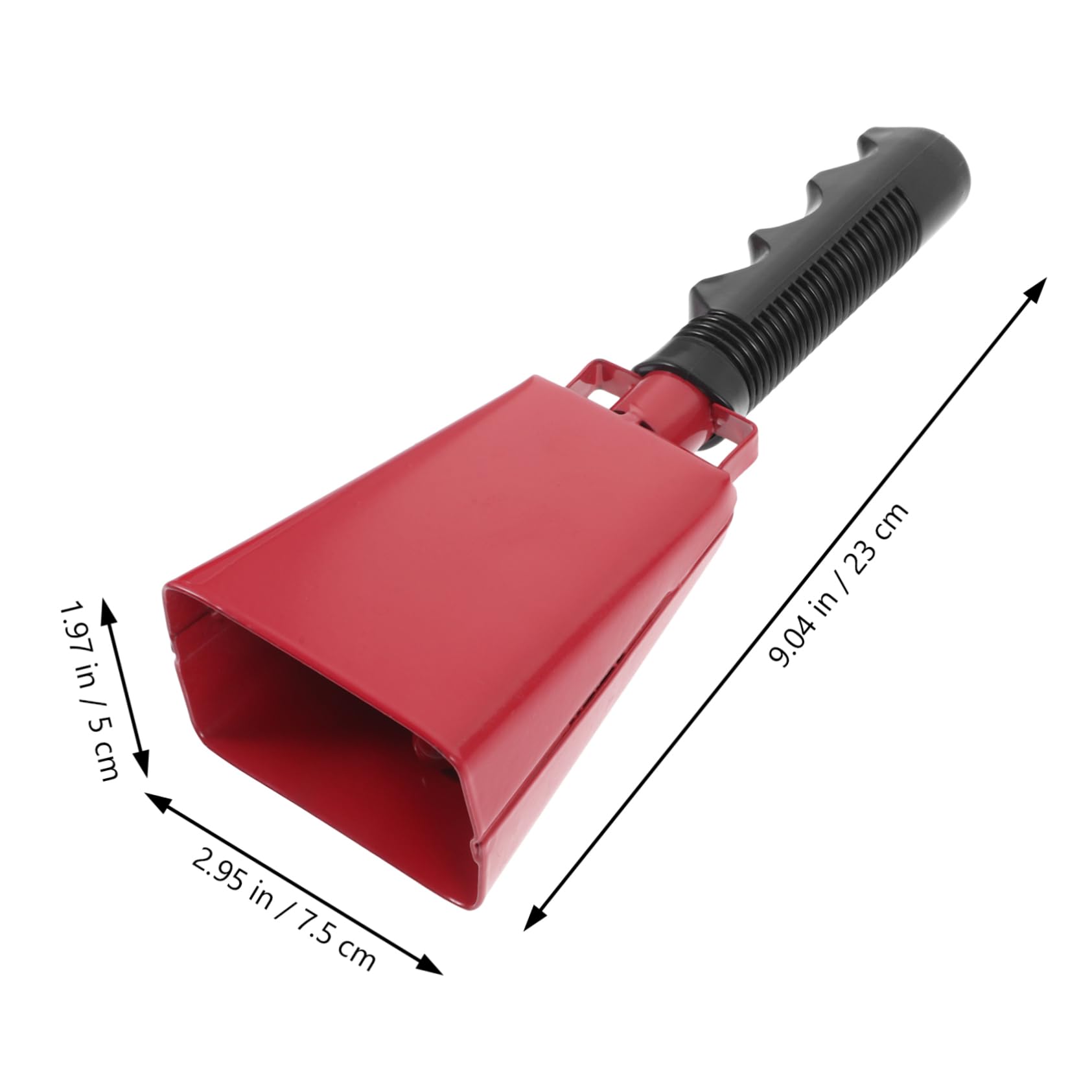 BESTonZON Football Cheering Cowbell Handle Noise Maker for Sports Games Hand Bells for Party Set of 2 Red