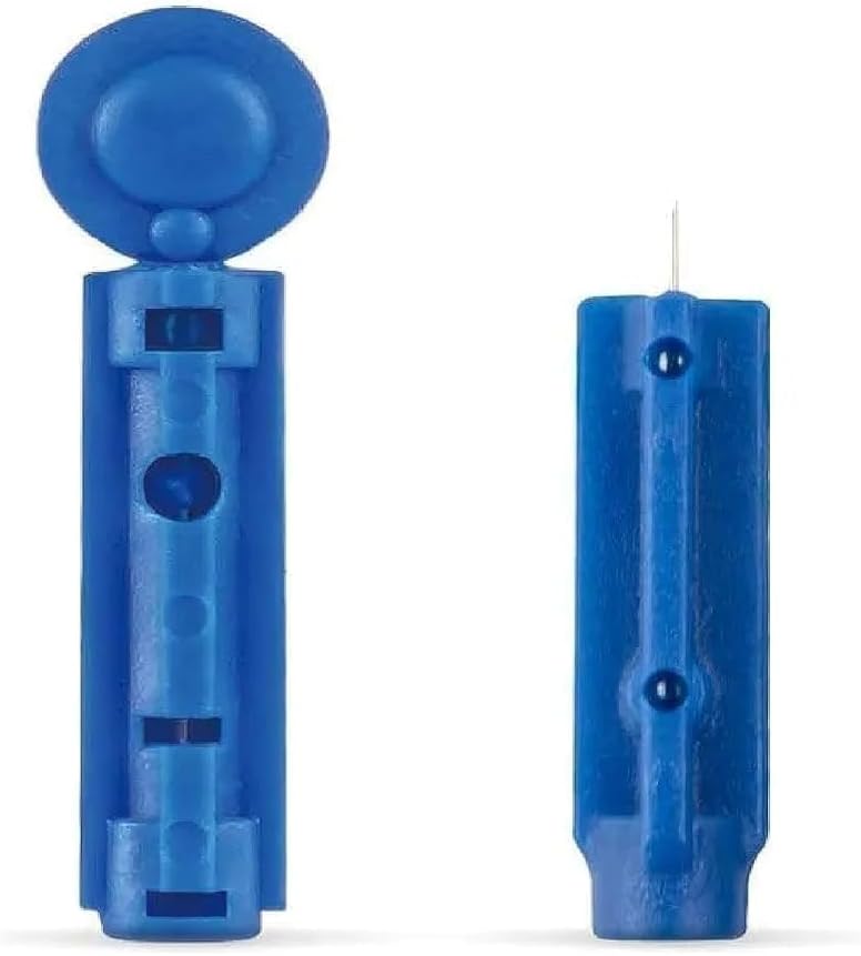 Dr. Morepen Supported Glucometer Round Blood Lancet 100 Pcs Blue Colour