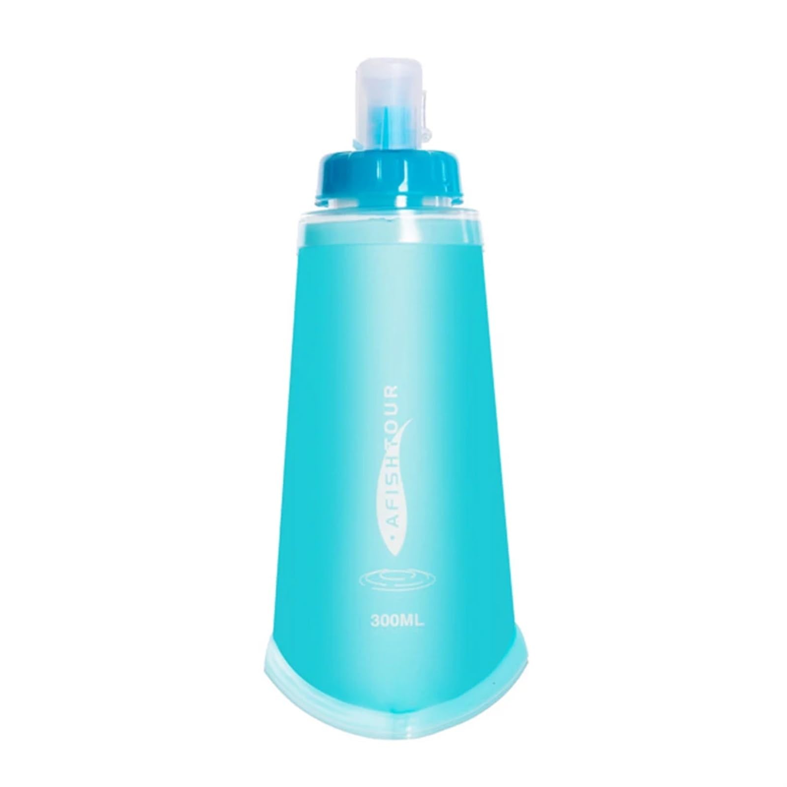 QuxetlRyz Sports Water Bottle TPU Collapsible Drink Water Bottle Folding Running Hydration Pack Silicone Nozzle Reusable Lightweight for Outdoor Camping(Blue 300ml)