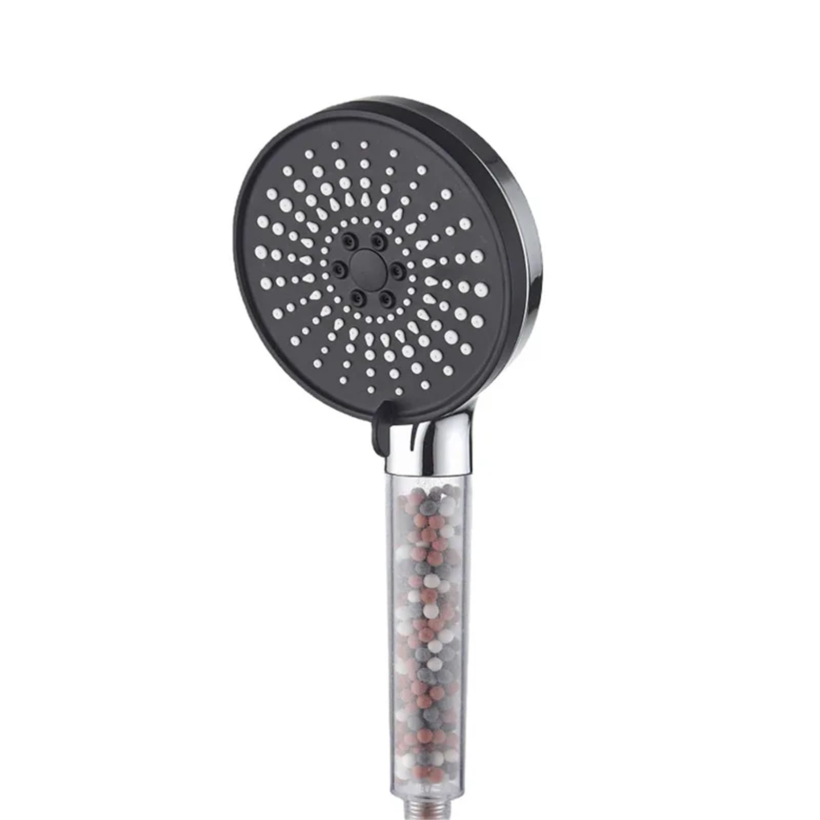 Alcachofa de ducha 5-speed Water Adjustment Filter Shower Head High Pressure Negative Ion Hard Softening Set(Black)
