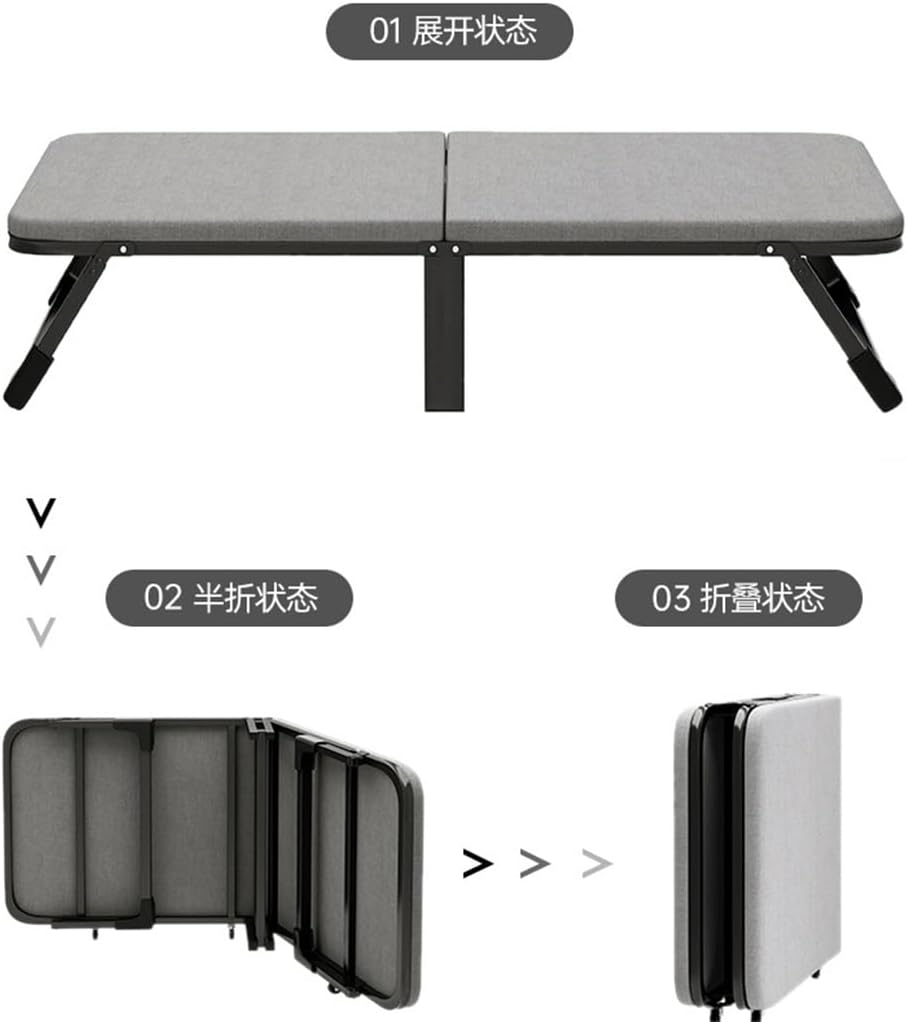 Office Folding Bed Upholstered Lunch Bed Single Household with Wheeled Beds Reinforced Beds Napping Artifacts(60cm)