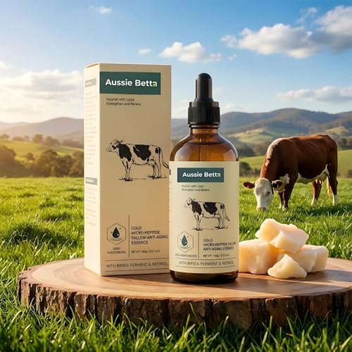 Aussie Betta Retinol Tallow Face Serum for Dry Skin Hydrating & Firming Anti-Aging Facial Serum with Peptides Niacinamide & Bifida Ferment Gentle Moisturizing Skin Care Serum (1 Pack)