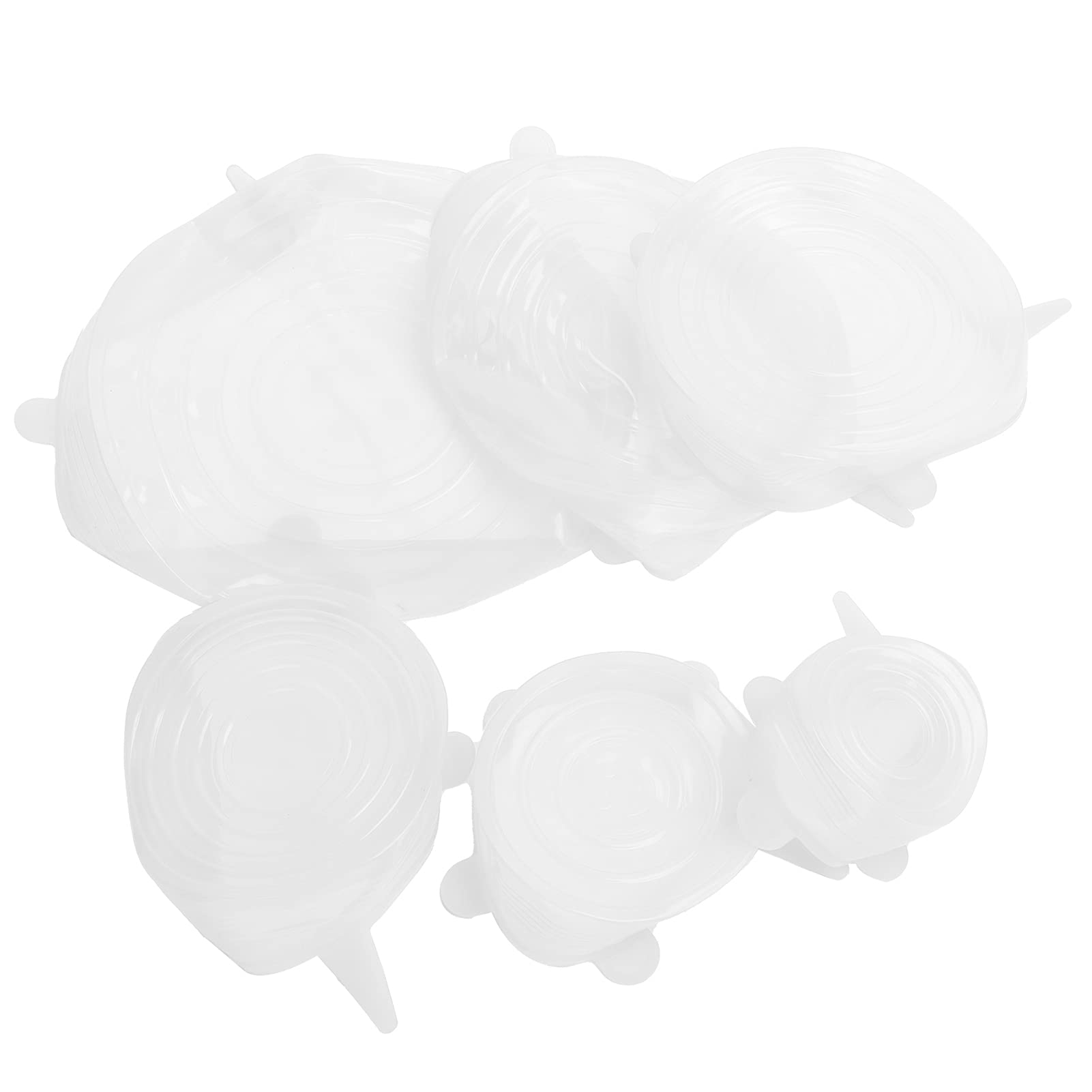 Ejoyous 6 Pezzi di Coperchi per Alimenti, Set di Coperchi Sigillanti per Alimenti, Elastici in Silicone per Uso Alimentare in 6 Misure, Riutilizzabili per Ciotole, Tazze, Lattine, Frutta e Avanzi,