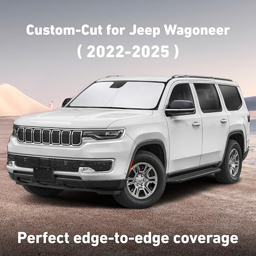 Image of EcoNour Windshield Sunshade Compatible for Jeep Wagoneer 2022-2023 2024 2025, Sun Visor for Front Windshield & Window Sun Shade Cover, UV Heat Blocker & Protector, Car Accessories