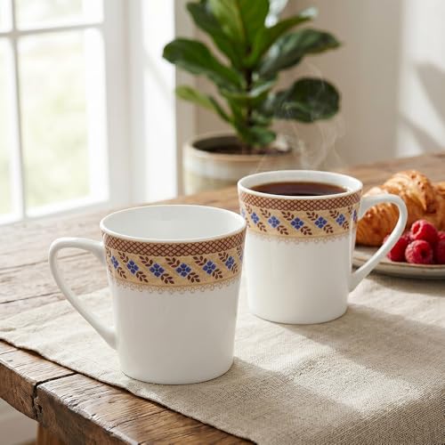 Image of U.P.C. Ceramic Tea Cups Set of 6| Microwave & Dishwasher Safe Cup Set of 6 for Tea & Coffee | Premium Coffee Mugs Set of 6 | Stylish Cups for Home & Office with Bone-Ash Free-150ml.