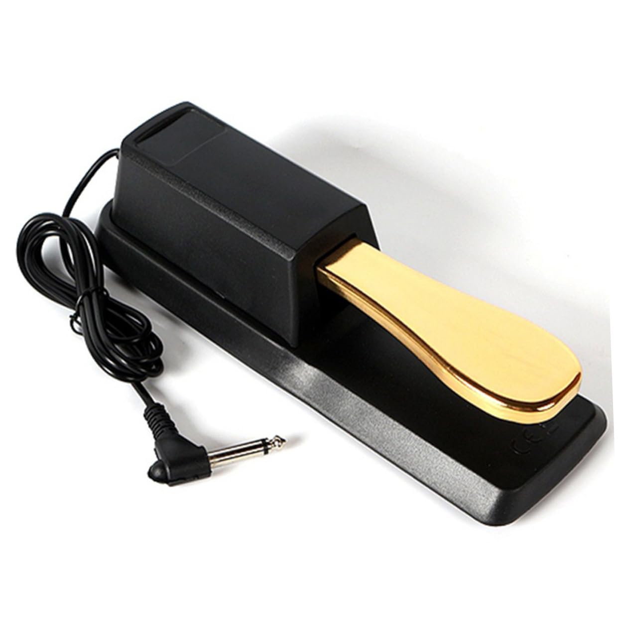 Pedal de Sostenido de Piano para Teclado Electrónico, ABS y Metal Dorado | Compatible Piano Eléctrico y Teclado, Accesorio de Pie para Sostenido, Sonido Suave y Respuesta Estable