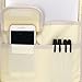 BTSKY New Multi-functional A4 Document Bags Portfolio Organizer-Waterproof Travel Pouch Zippered Case for Ipads, Notebooks, Pens, Documents (White Flower)