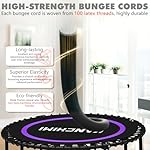 Kanchimi 450/550LBS Mini Rebounder Trampoline for Adults with Bar, 40" /48" Fitness Trampoline Adjustable Foam Handle, Stable&Quiet Exercise Rebounder for Adults Indoor/Outdoor Workout(Purple, 550LBS) - Image 4