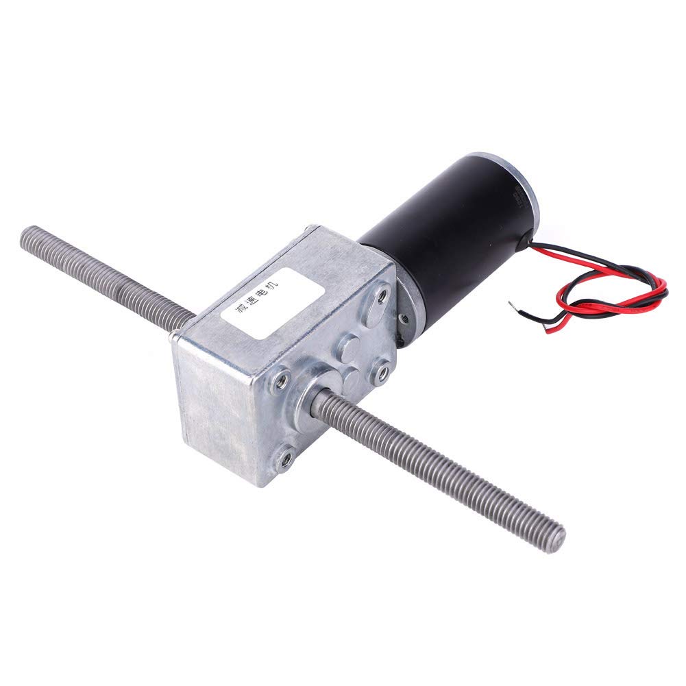 12V Getriebemotor mit hohem Drehmoment, M8 Doppelwellen Schneckengetriebemotor, doppelter rechter Untersetzungsmotor, zwei gerade Zähne(Reduction Ratio 670)