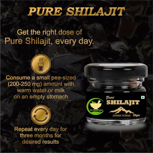 Image of Pure Ayurvedic Shilajit /shilajeet Resin (Semi Liquid) | Shudh Shilajit | Supports Strength, Stamina & Energy - 20Gm (Pack of 1)