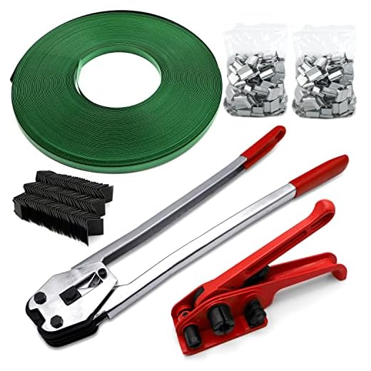 RupXinSplend Pallet Packaging Strapping Banding-Kit - Tensioner&Sealer Machine, Heavy Duty PP Belt, 100pcs Seals, 100pcs Corner Protector, PP/PET Banding Tension&Seal&Cutting Manual Strapping Tools…