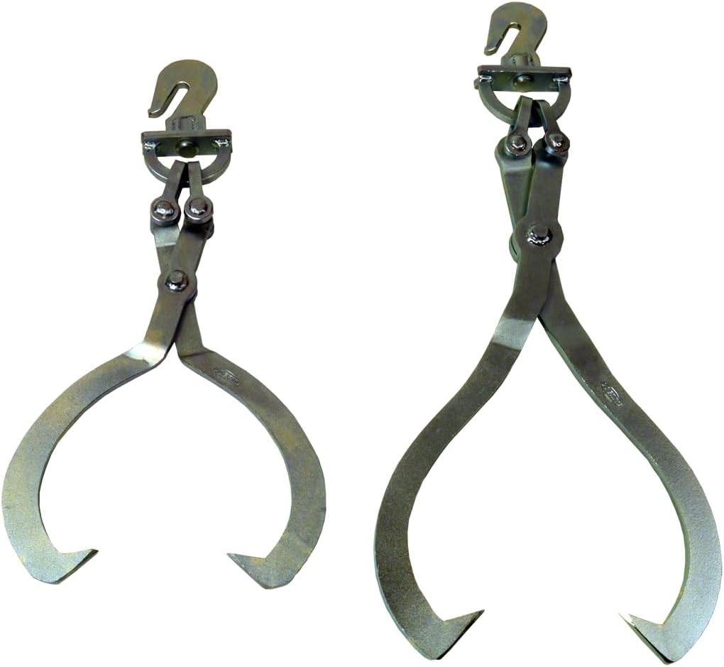 LogRite 16” Swivel Skidding Tongs | Designed for Pulling and Dragging Timberlogs | Made from Steel and Zinc Plated | Swivel Grab Hook Tong Reduces Twisting and Log Roll | Made in the US