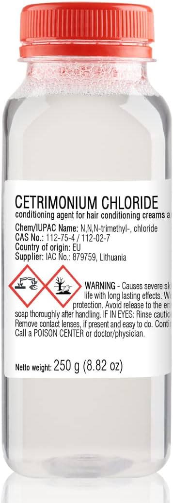 Cetrimonium Chloride - 250 g | 8.82 oz - Liquid - for DIY Cosmetics Craft Projects - Conditioning Agent for Hair Conditioning Creams and Emulsions