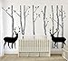 LUCKKYY Birch Tree Deer Wall Decal Nursery Forest Removable Birch Trees Vinyl Sticker for Kids Bedroom Decor Nursery Bedroom (Grey)