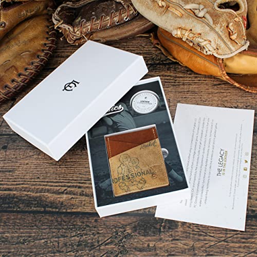 FIELDERS CHOICE GOODS Money Clip Card Case - Brown Wallet with Magnetic Clip, Made of Vintage Baseball Gloves - FC Goods - Thumbnail 6