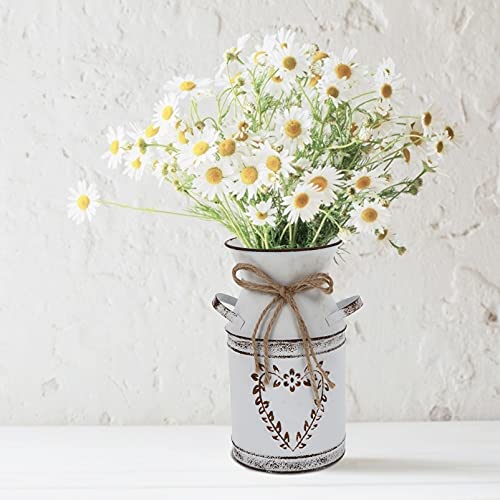 Ganazono French Style Flower Vase Galvanized Iron Flowers Bucket Rustic Metal Pitcher Jug Plant Container Shabby Chic Milk Can For Home Garden Farmhouse Decor #TOP7