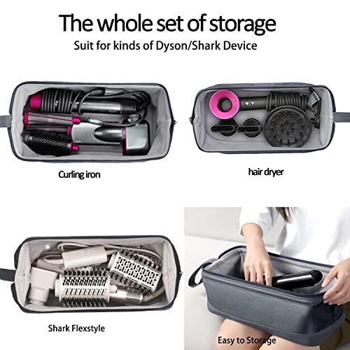 Winzedge Airwrap Travel Case For Dyson/Shark Flexstyle, Travel Pouch For Dyson Airwrap/Shark Flexstyle Complete Styler And Attachments, Travel Bag For Dyson/Shark Hair Dryer (Gray) #TOP1