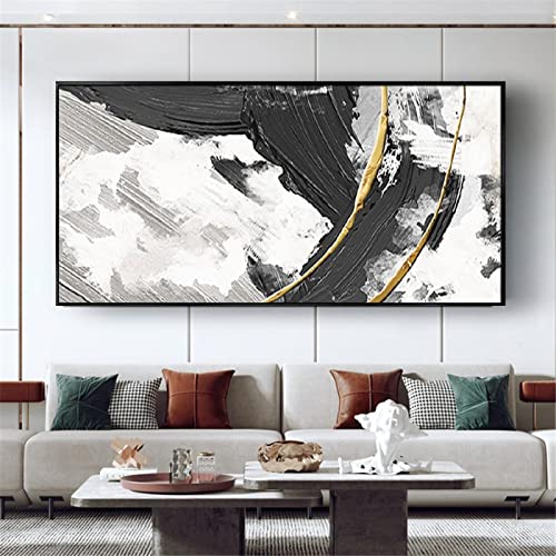 Pintura al óleo sobre lienzo para la pared de la sala de estar Arte de la lona Kapok Flor de diente de león Cuadros abstractos de la pared Listo para colgar 75x100cm (30x39in) con marco