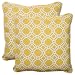 Pillow Perfect Outdoor Rossmere Corded Throw Pillow, 18.5-Inch, Yellow, Set of 2