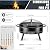 Leonyo 30 Inch Fire Pit, Wood Burning Fire Pits for Outside with Lid & Poker Accessories Kit, 2 in 1 Round Outdoor FirePit with Spark Screen for Outside, Patio, Backyard, Picnic, Party