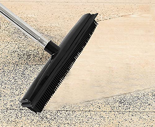 Home-X Pet Hair Remover Broom, Carpet And Floor Broom, Adjustable Handle Length, Rubber Bristle Sweeper, Long Handled Squeegee, 48 ½” L X 12 ½” W X 2” H #TOP7
