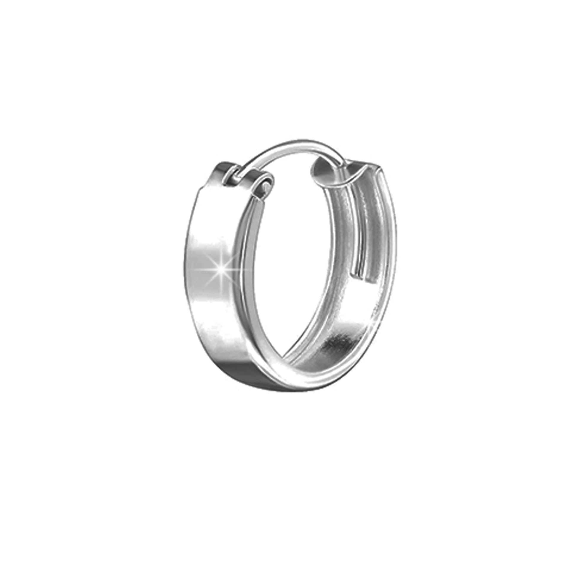 SIVYAA Mens Single Piece Hoop Bali Earring | Pure 925 Silver | Plain Round Flattish Edge Piercing Ear Ring Boy | Huggie Loop Tops | Gift Item, Size 15 mm Small (B0D3FLB66K) Amazon Price History, Amazon Price Tracker