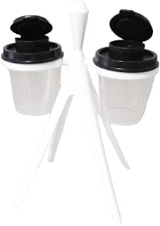 Tupperware Salt and Pepper Shaker Set with Caddy in Cosmos