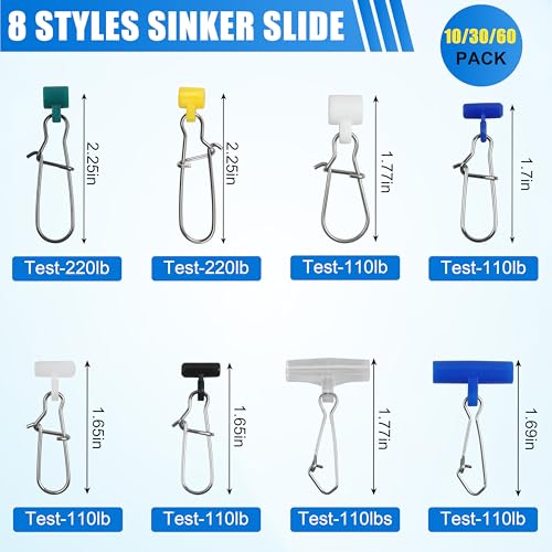 Boutons-pression robustes de pêche SILANON transparents avec émerillon x35 - 4