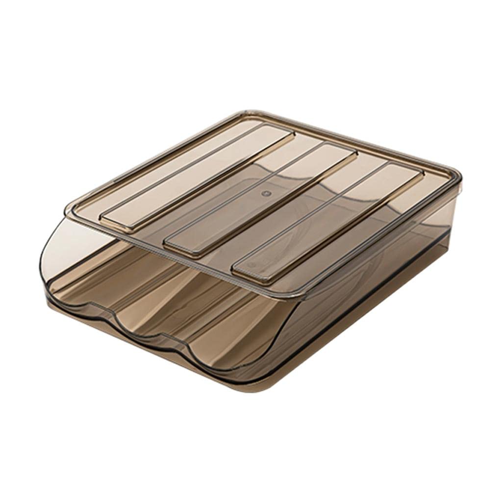 Merishopp Creative pp Egg Box Automatic Rolling Easy Clean Saving Space with Lid 1 Layer-image-6