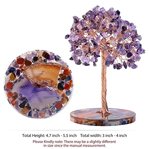 Arbre de vie en améthyste naturelle et socle en agate véritable - 3