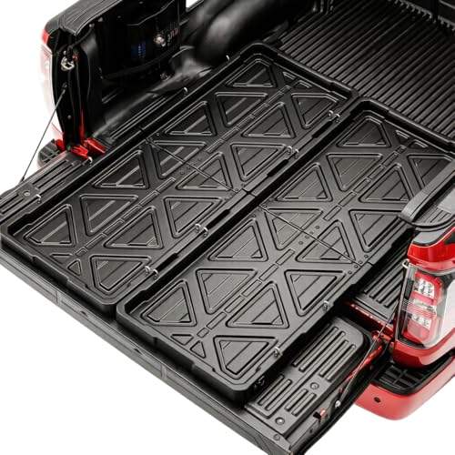 KOKSHELY Truck Bed Slide Out Cargo Tray 56 L x 42.9 W Size Slide-Out Truck Bed Organizer Tray for 5+Long Beds Sliding Truck Organizers and Storage Tray with Open Hooks & Elastic Cargo Net