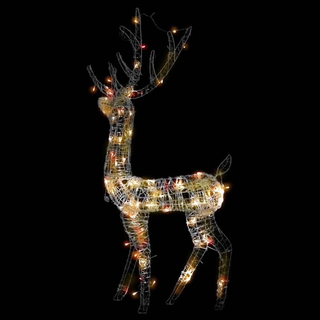 LED Rentier Deko 120 cm für Weihnachten, Acryl Leuchtfigur mit 140 bunten Lichtern, 8 Leuchtmodi, IP44 Gartenbeleuchtung für Außen und Innen