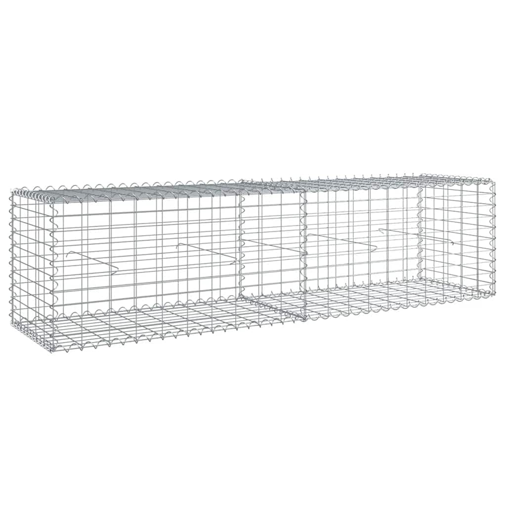 vidaXL Panier Gabion avec Couvercle 200x50x50 cm Fer galvanisé, Mur en Gabion, Mur de soutènement en Gabion, clôture en Gabion, Gabion, Cage Gabion