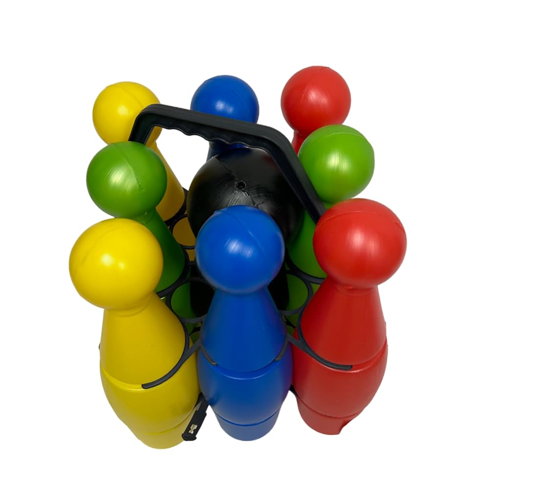 Bowling per Bambini Grande Set Birilli per Bambini Bowling con 8 Birilli e 2 Palle Birilli Grandi cm 34 Birilli Maxi Birilli in PLastica da Interno e Esterno Gioco Bowling MADE IN ITALY