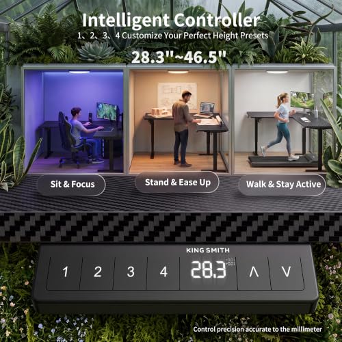 Image of WALKINGDESK Reversible L Shaped Standing Desk Height Adjustable with Cup Holder, Electric Corner Computer Desk, Sit Stand up Home Office Desk, Ergonomic Gaming Desk, Black, 55X45 Inches