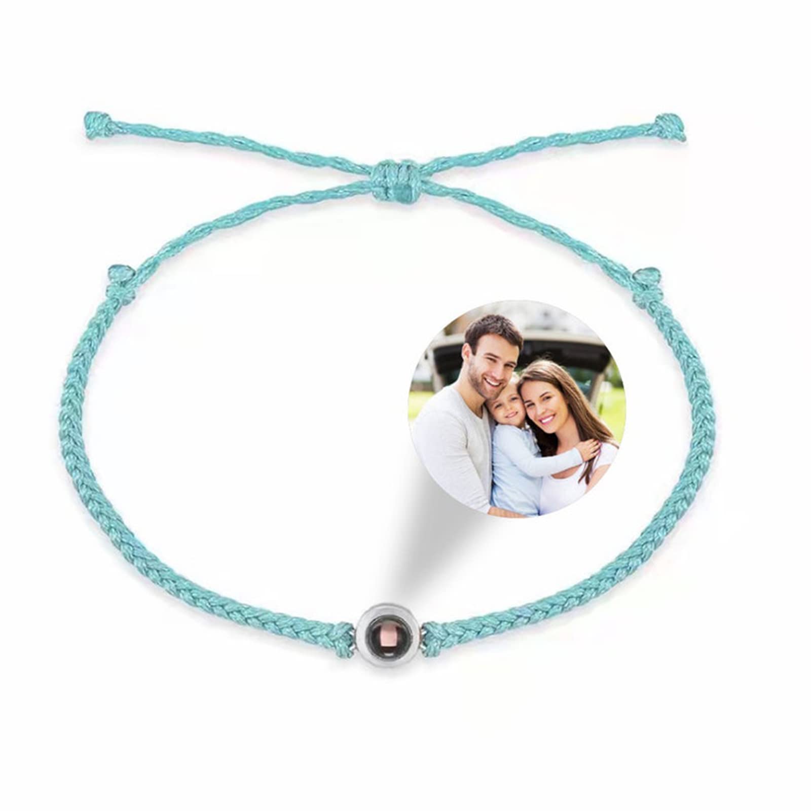 Bracciale Personalizzato Con Foto A Proiezione – Regolabile, Fatto A Mano, In Argento 925 – Regalo Di Compleanno E Nozze (Oro Rosa)