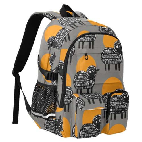 Mochila de viaje grande de 17.5 pulgadas gris con corderos para adolescentes y trabajo 2
