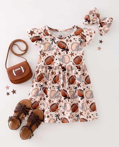 Image of Unique Baby Girls' Short Sleeve Everyday Printed Dresses for Kid and Toddler, Sizes 2T-12Y
