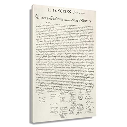 The Declaration Of Independence Framed Wall Art History Posters American Canvas Prints Vintage Wall Decor Office Artwork Classic Art Modern Decorations Framde 12X18Inch(30X45Cm) #TOP4