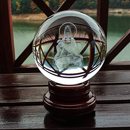 Bola De Cristal Grabado Artesanía Personalizada K9 Bola De Cristal Decoración De La Oficina En Casa con Caja De Regalo Base 90Mm