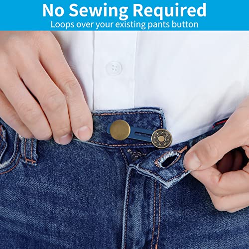 Ceryvop 12 PCS Button Extenders for Jeans, Pants Button Extender, Waist Extenders for Pants for Women Men, No Sewing Instant Waistband Extension 1-1.8 Inches