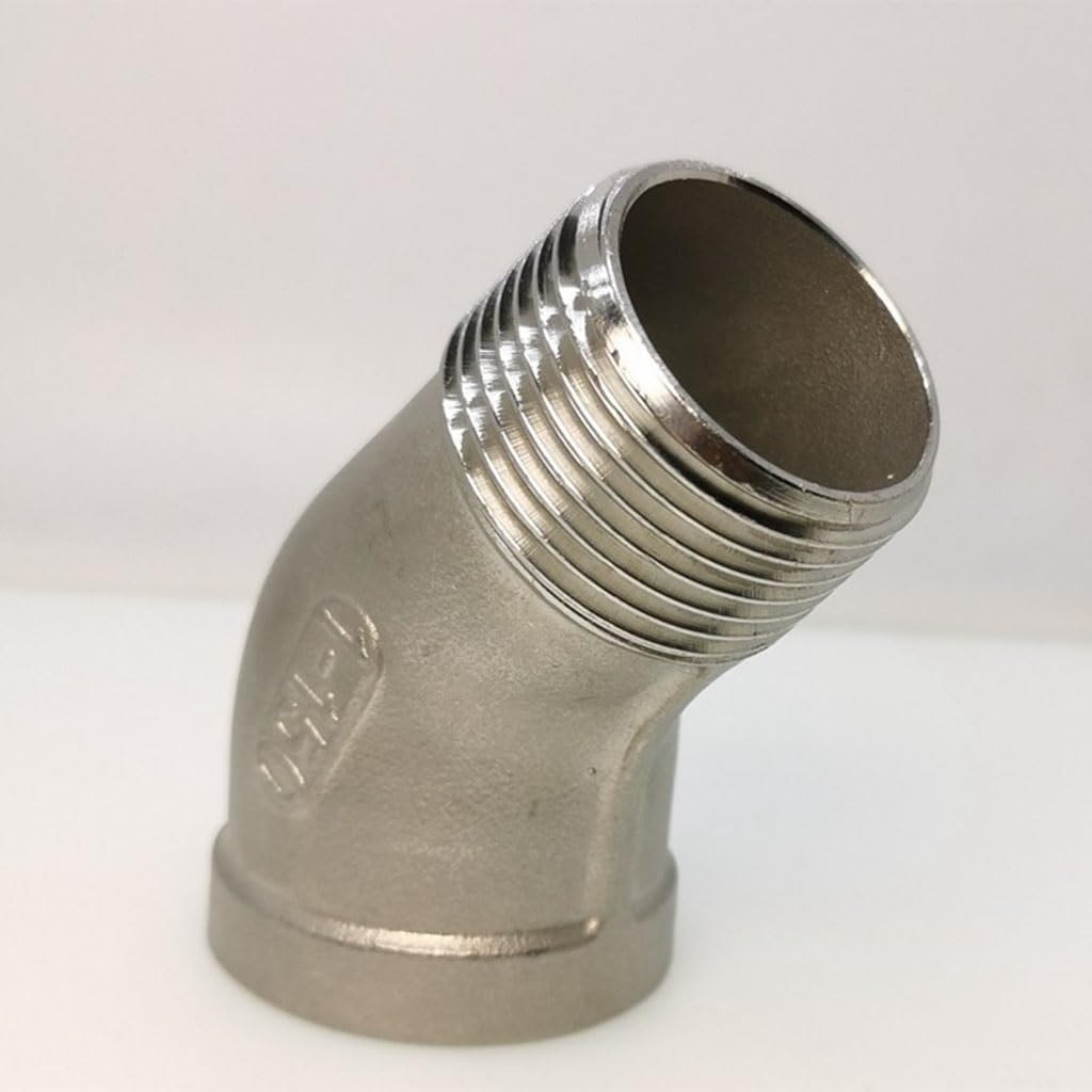 Stainless steel coupling 304 pipe connector pipe joint fitting Stainless Steel Cast Pipe Fitting, 45 Degree Elbow Connector Coupler 304 Stainless Pipe Fitting 1PCS(2.5 Inch)